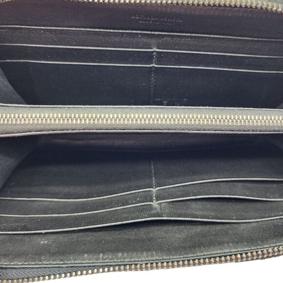 Bottega Veneta Intrecciato Leather Zip Around Wallet in Black - Picture 6 of 9